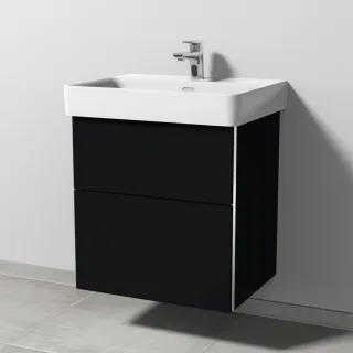Sanipa 3way Waschtischunterbau zu Laufen Pro S Waschtisch mit 2 Auszügen, Schwarz-Matt BS76608