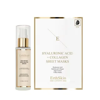 Hautreparatur Schneckenmucin-Serum 60 ml + Hyaluronsäure- und Kollagenmaske (3 Stück)