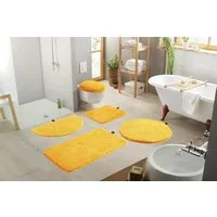 Bruno Banani Badematte Lana Standard, Badvorleger, Badezimmer Teppich, Höhe 25 mm, rutschhemmend beschichtet, schnell trocknend, strapazierfähig, fußbodenheizungsgeeignet, Polyacryl, rechteckig, 3-tlg. Stand-WC Set, Badteppich, Badematten, unifarben,