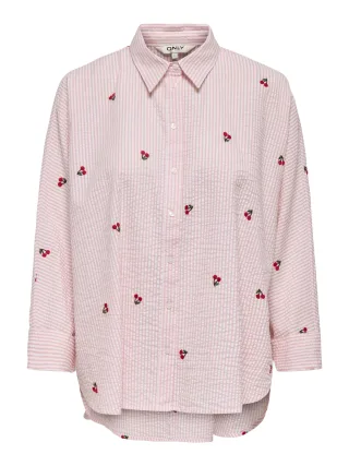 ONLY - ONLNEW LINA GRACE L/S CHERRY SHIRT WVN Crystal Rose - Gr. - XL