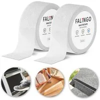FALINGO Klebeband Antirutsch Klebeband, PVC Anti-Slip Tape, 2 Rollen 5 cm x 5 m (2-St) Selbstklebend, Trittsicherheit im Innen- und Außenbereich
