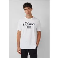 s.Oliver Kurzarmshirt T-Shirt Baumwoll-T-Shirt mit Logo-Print