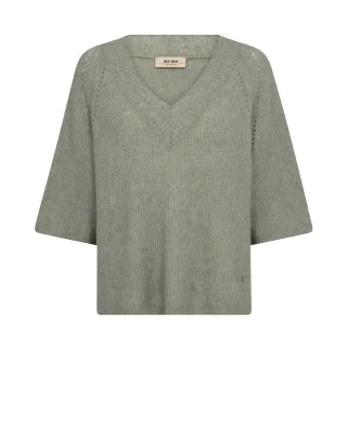 MOS MOSH - MMTaci 3/4 V-Neck Knit shadow - Gr. - L