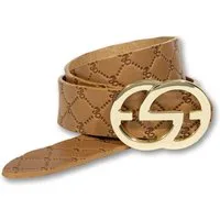 Silbergift Ledergürtel Ledergürtel mit Rautenprägung und Designschließe