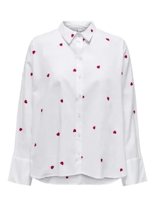 ONLY - ONLNEW LINA GRACE LS EMB SHIRT NOOS WVN Bright White - Gr. - XL