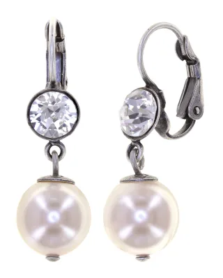 konplott - Ohrringe mit Brisur - Pearl Shadow beige/silver