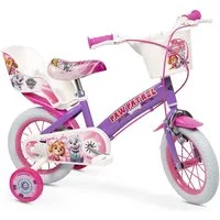 Toimsa Bikes Kinderfahrrad Paw Patrol Skye Fahrrad – 12/14/16 Zoll mit Stützrädern Puppensitz, 1 Gang, Kettenschutz, Schutzbleche, Stützräder, Puppensitz, Fahrradkorb