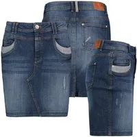 SUBLEVEL Jeansrock Damen Jeans rock Rock Minirock Denim Stretch Vintage Used-Look