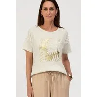 bianca Print-Shirt JULIE im Ringel-Look, Frontmotiv mit Gold-Foil