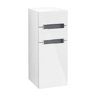 Villeroy und Boch Subway 2.0 Seitenschrank A7121SDH 35,6x85,7cm, links, Griff chrom, weiss, glossy white