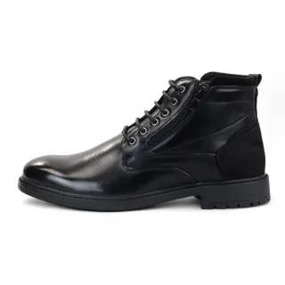 Schwarze Biker-Stiefeletten zum Schnüren für Herren