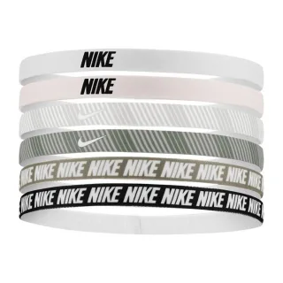 Nike - Stirnband, Flex, Klassisch (6er-Pack) (Hellrosa/Hellgrau/Weiß)