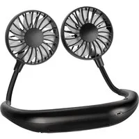 FELIXLEO Mini USB-Ventilator Nackenventilator 2000mAh USB leise tragbar Outdoor Schwarz
