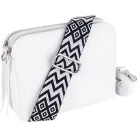 MIRROSI Schultertasche aus Echtleder, hergestellt in Italien, mit 2 Riemen (ca.24x18x9cm), Umhängetasche, Crossbody Bag, verstellbaren Schulterriemen
