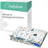 Dailydream Bettbezug Ersatzbezug für Kinder Gewichtsdecke, premium Baumwolle, waschbar, Original Bezug, mit Eckbändern für besonders festen Halt
