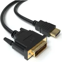 JAMEGA HDMI auf DVI 24+1 Kabel High Speed FULL HD 1080p Meter PC Monitor HDMI-Kabel, DVI-D Stecker, HDMI Stecker, (200 cm)