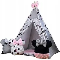 Pamek Tipi-Zelt Tipi Tiere-Team Spielzelt Komplett SET mit Kissen, Personen: 1 (7 tlg)