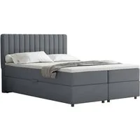 Homesy Boxspringbett EVEREST – Komfortables Doppelbett im modernen Design (Bett inkl. zwei Bettkästen und Topper), Große Auswahl an Polsterfarben, inklusive Matratze und Topper