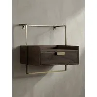 KADIMA DESIGN Nachttisch Nachtkonsole für Wandmontage 44x45x35 cm Mango Massivholz (Boxspringbett, Nachtschrank Nachtkästchen Hängend), Dunkelbraun, Nachttisch mit Schublade, Wandboard Schwebend für