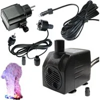 Arnusa Springbrunnenpumpe mit LED Quellsteinbeleuchtung Wasserpumpe Bachlaufpumpe 12V, Pumpe für Wasserspiele