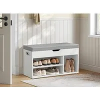 VASAGLE Schuhbank, mit Sitzfläche, Sitzbank mit Stauraum, gepolstert, 30 x 80 x 44 cm