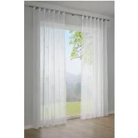 Sehlbach Gardine Schal Voile mit Flockprint Pusteblume (1 St), Schlaufen, transparent, mit Schlaufen