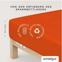 Schlafgut Spannbettlaken CASUAL Bettlaken 100% gekämmte Bio-Baumwolle, 150 g/m², Spannbetttuch, Jersey, Gummizug: rundum, (1 Stück), Bettlaken bis 25 cm Höhe, langlebig, weich, Antipilling-Ausrüstung
