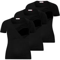 M.M.C. Stillshirt Stillmode Umstandsshirt 3er Set Umstandsmode (3-tlg) Schwangerschaftsshirt