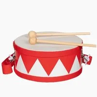 goki Spielzeug-Musikinstrument Trommel, rot, (Spar-Set, 3 tlg., packung), Instrument für die musikalische Früherziehung