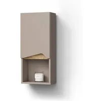 Livinity® Hängeschrank Timavo, Greige/Greige, 30 x 67 cm mit Tür und offenem Fach (1-St)