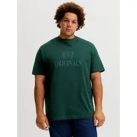 Jack & Jones PlusSize T-Shirt JORFREDERIKSBERG MONOGRAM TEE SS CN PLS Baumwolle