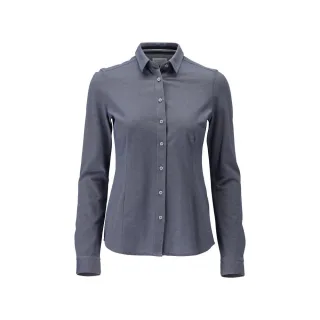 MASCOT Damen Langarmhemd FRONTLINE Blau-meliert 44 - 20014-741-41-44