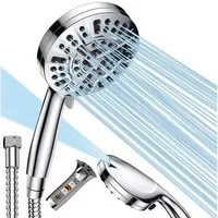 AIMAX Handbrause Duschkopf mit Schlauch,8+2 Strahlarten Hochdruck Filterbrause, Wassersparend, gegen hartes Wasser/Chlor, mit 1,5m Duschschlauch