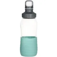 Emsa Trinkflasche Drink2Go Glas 0,5 L grün, mit Schraubverschluss, 100% dicht, spülmaschinenfest
