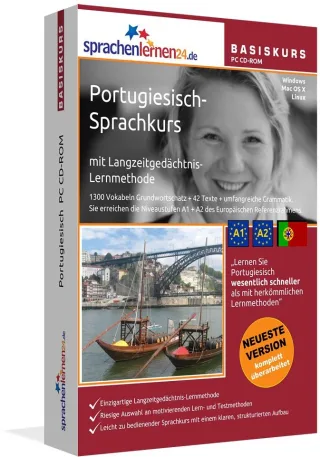 Portugiesisch-Basiskurs mit Langzeitgedächtnis-Lernmethode von Sprachenlernen24.de: Lernstufen A1+A2. Portugiesisch lernen für Anfänger. Sprachkurs PC CD-ROM für Windows 87VistaXP/ Linux/ Mac OS X