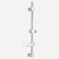 Euroshowers GmbH Duschstange FlowFlexi Chrom und Weiß 75 cm Ø22 mm, Wiederverwendung vorhandener Bohrlöcher möglich
