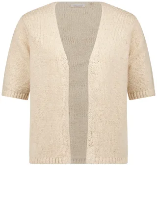 GERRY WEBER Collection - Offener Cardigan mit halbem Arm beige/weiß - Gr. - 46