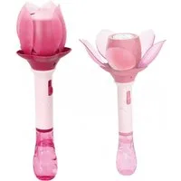 CEPEWA Seifenblasenstab Seifenblasen Lotusblume pink 10x33cm 115ml elektrisch Seifenblasenstab