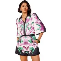 Love & Roses Hemdbluse Love & Roses Satinhemd mit Knöpfen, Regular (1-tlg)