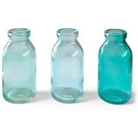 Sandra Rich Dekovase Glasvase 3er Set "Bottle klein" Ø 5 x 10,5cm, Glasflaschen