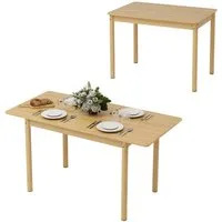 Puluomis Esstisch ausziehbar Massivholz mit Stauraum, 105-145cm verstellbar (für 2-6 Personen, 120kg tragfähig für Wohnzimmer Esszimmer natur)