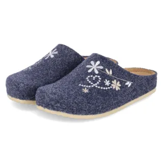 Kaerlek Pantoffeln NANA  Blau - Gr. 36 -  Leder und Textil