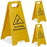 relaxdays Hinweisschild Achtung Rutschgefahr Aufsteller 3er Set, (3er Set, 3 St)