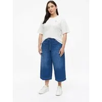 s.Oliver Weite Jeans Jeans-Hose Culotte-Jeans / Relaxed Fit / High Rise / Wide Leg / im Leinenmix