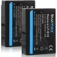Blumax 2x LP-E10 EOS 1100D 1200D 1300D 2000D 1020 mAh Kamera-Akku