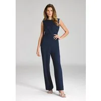 SWING Jumpsuit - Jumpsuit aus Crepe Jersey mit Drapierung Oberteil in figurbetonter Passform