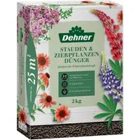 Dehner Gartendünger Staudendünger, auch für andere Zierpflanzen, hochwertiger NPK-Dünger, 25 m², natürliche Langzeitwirkung, organisch mit Spurennährstoffen