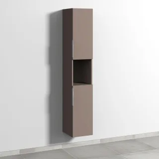 Sanipa 3way Hochschrank mit 2 Türen und 1 offenem Fach, Taupe-Matt UP1131T