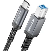 deleyCON 3,0m USB3.0 Druckerkabel Scannerkabel Datenkabel USB-C zu USB-B USB-Kabel
