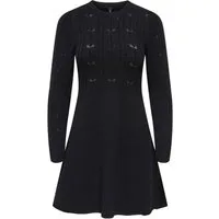 ONLY Strickkleid ONLKATIA LIFE LS O-NECK CABL DRES EX KNT Viskosemischung, regular fit, Rundhals
